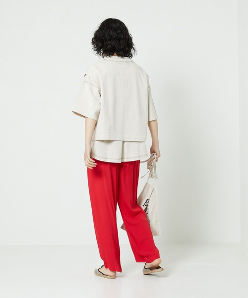 FREAK'S STORE（フリークスストア）の「モックネックレイヤードTシャツ（Tシャツ/カットソー・レディース・イエロー/ブラック/ベージュ・ﾌﾘ-）」の8枚目の写真