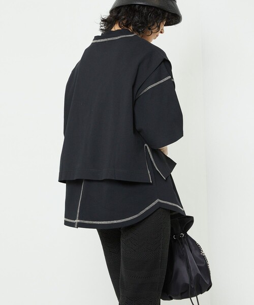 FREAK'S STORE（フリークスストア）の「モックネックレイヤードTシャツ（Tシャツ/カットソー・レディース・イエロー/ブラック/ベージュ・ﾌﾘ-）」の19枚目の写真