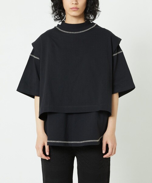 FREAK'S STORE（フリークスストア）の「モックネックレイヤードTシャツ（Tシャツ/カットソー・レディース・イエロー/ブラック/ベージュ・ﾌﾘ-）」の21枚目の写真