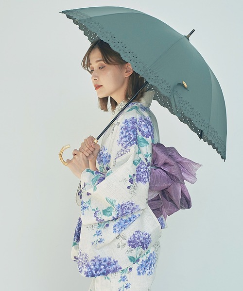 Dita（ディータ）の「パッチワークバンブー日傘【TN】（長傘・レディース・カーキ/ブラック/ブルー・FREE）」の2枚目の写真