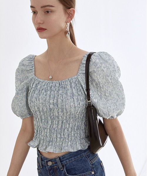 Fano Studios】Cropped shirring frill blouse FX21S122-ファッション 