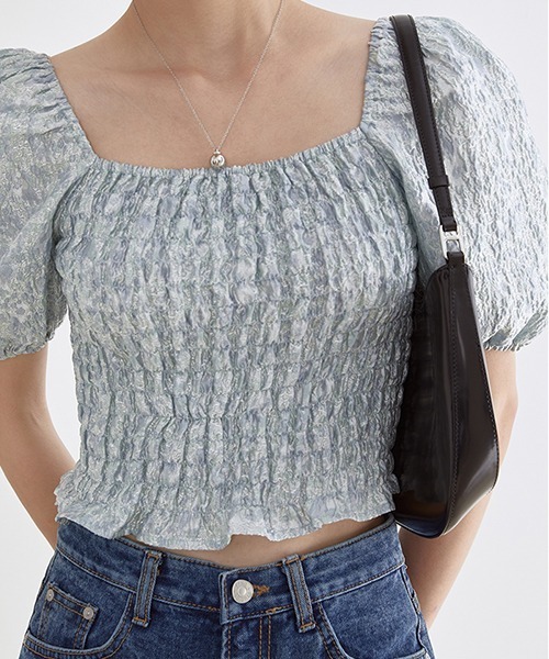 Fano Studios】Cropped shirring frill blouse FX21S122-ファッション 