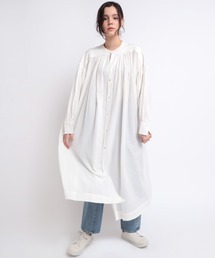 D1552 コットンモスギャザーワンピース