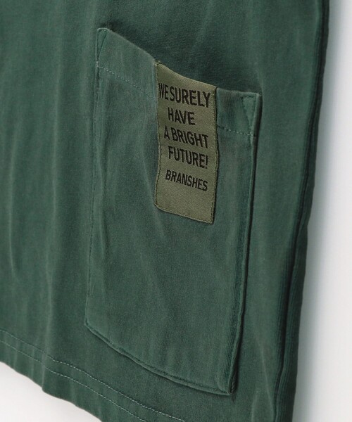 BRANSHES（ブランシェス）の「ビンテージ風加工ポケットTシャツ（Tシャツ/カットソー・キッズ・グリーン/レッド/チャコールグレー・100cm/110cm/90cm/140cm/150cm/120cm/130cm）」の14枚目の写真
