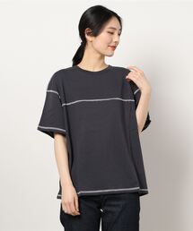 SPINNS | 【ゆるシルエット】ステッチカラーデザインビッグTシャツ(Tシャツ/カットソー)