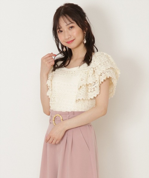 WILLSELECTION（ウィルセレクション）の「カットレースラッフルブラウス（シャツ/ブラウス・レディース・オフホワイト/ブラック・MEDIUM）」の14枚目の写真