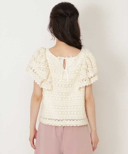 WILLSELECTION（ウィルセレクション）の「カットレースラッフルブラウス（シャツ/ブラウス・レディース・オフホワイト/ブラック・MEDIUM）」の10枚目の写真