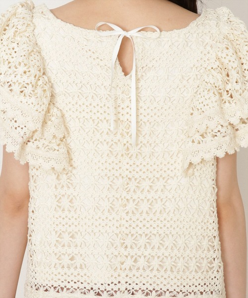 WILLSELECTION（ウィルセレクション）の「カットレースラッフルブラウス（シャツ/ブラウス・レディース・オフホワイト/ブラック・MEDIUM）」の9枚目の写真