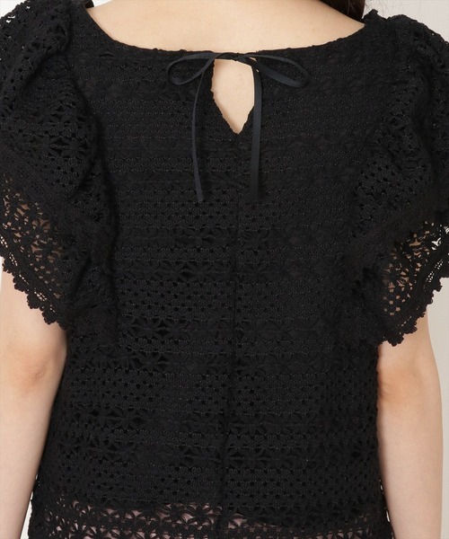 WILLSELECTION（ウィルセレクション）の「カットレースラッフルブラウス（シャツ/ブラウス・レディース・オフホワイト/ブラック・MEDIUM）」の13枚目の写真