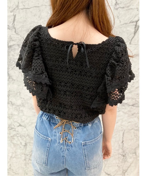 WILLSELECTION（ウィルセレクション）の「カットレースラッフルブラウス（シャツ/ブラウス・レディース・オフホワイト/ブラック・MEDIUM）」の22枚目の写真