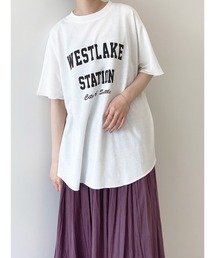 Samansa Mos2 blue | ロゴビッグTee(Tシャツ/カットソー)