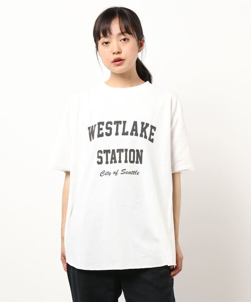 Blue サマンサモスモスブルー のファッション トップス Samansa ロゴビッグtee Tシャツ カットソー Samansa セール Mos2 Mos2