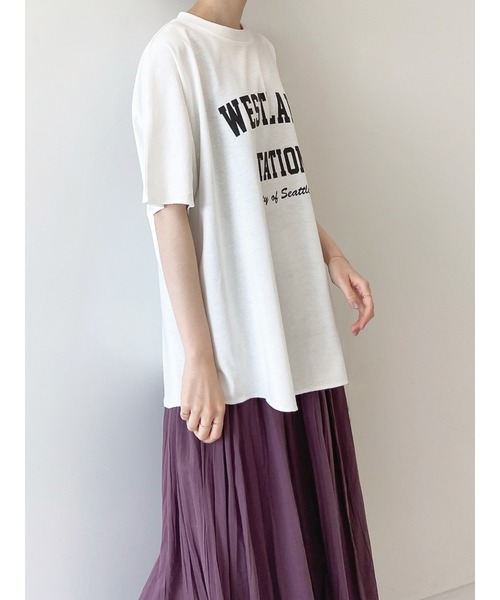 Samansa Mos2 blue(サマンサモスモスブルー)の「ロゴビッグTee(Tシャツ/カットソー・レディース・ブルー/オフホワイト/チャコール・フリ-)」の7枚目の写真