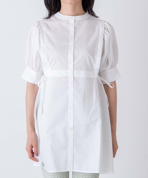 WEGO（ウィゴー）の「WEGO/ショルダータックチュニックシャツ（シャツ/ブラウス・レディース・ホワイト/ブルー系その他4・FREE）」の10枚目の写真