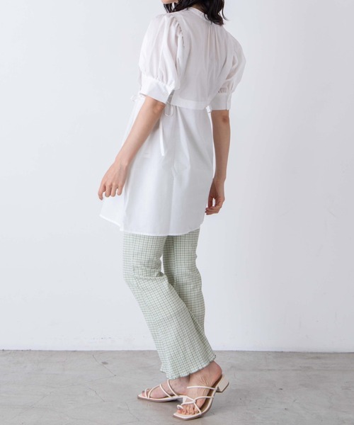 WEGO（ウィゴー）の「WEGO/ショルダータックチュニックシャツ（シャツ/ブラウス・レディース・ホワイト/ブルー系その他4・FREE）」の11枚目の写真