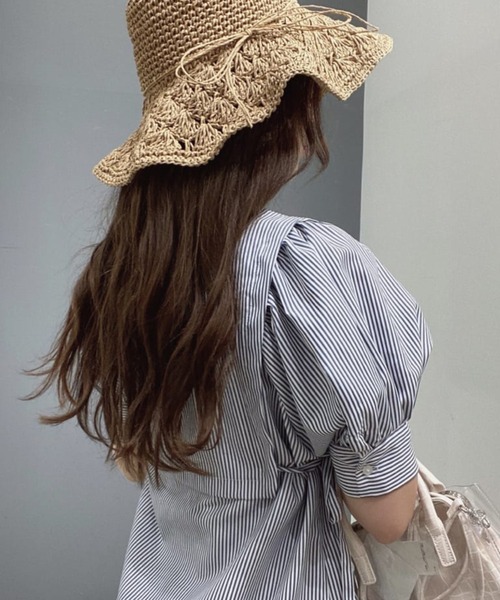 WEGO（ウィゴー）の「WEGO/ショルダータックチュニックシャツ（シャツ/ブラウス・レディース・ホワイト/ブルー系その他4・FREE）」の3枚目の写真