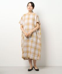 Samansa Mos2 | リネン後ろ編み上げワンピース(ワンピース)