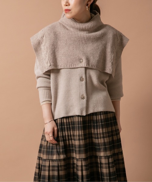 Eimee Law(エイミーロウ)の「SET UPポンチョ&カーデ(その他トップス・レディース・ダークブラウン/ベージュ/グリーン・38)」の13枚目の写真