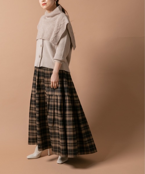 Eimee Law(エイミーロウ)の「SET UPポンチョ&カーデ(その他トップス・レディース・ダークブラウン/ベージュ/グリーン・38)」の9枚目の写真