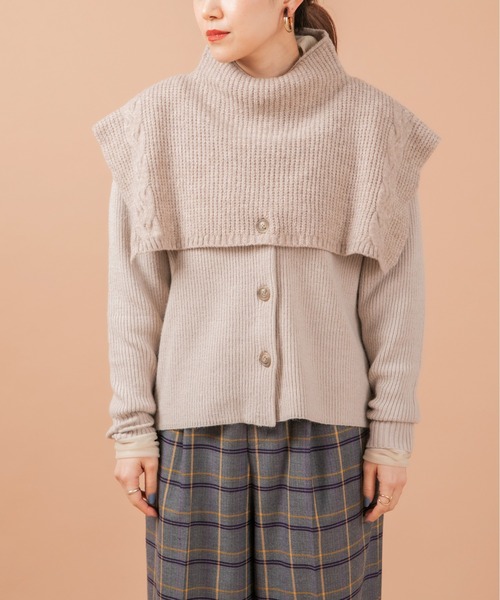 Eimee Law(エイミーロウ)の「SET UPポンチョ&カーデ(その他トップス・レディース・ダークブラウン/ベージュ/グリーン・38)」の7枚目の写真