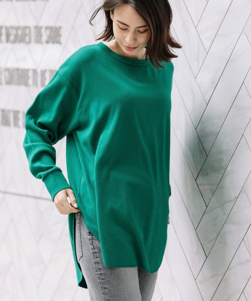 Munich（ミューニック）の「ストレッチサーマルバックヘンリーネックプルオーバー（Tシャツ/カットソー・レディース・ブラック/ベージュ/オフホワイト/カーキ/グリーン・FREE）」の5枚目の写真