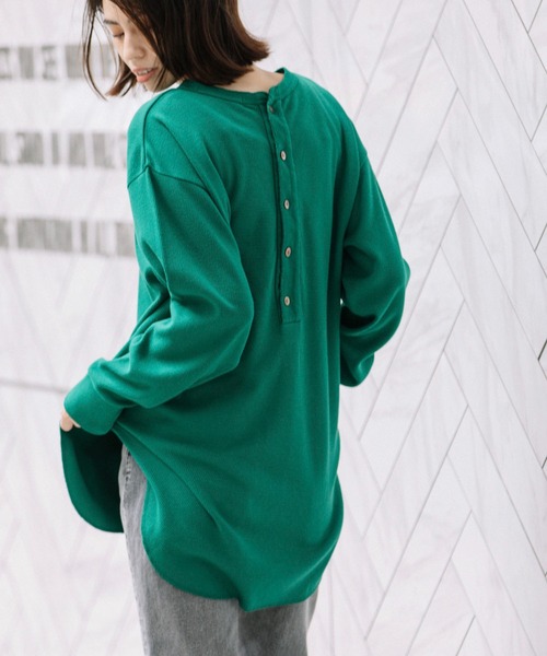 Munich（ミューニック）の「ストレッチサーマルバックヘンリーネックプルオーバー（Tシャツ/カットソー・レディース・ブラック/ベージュ/オフホワイト/カーキ/グリーン・FREE）」の20枚目の写真