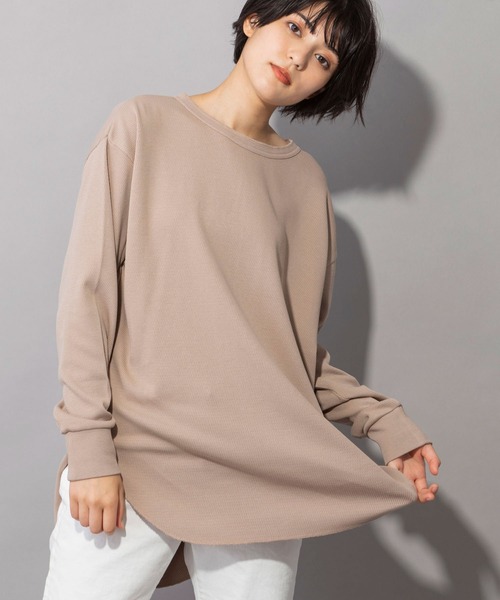 Munich（ミューニック）の「ストレッチサーマルバックヘンリーネックプルオーバー（Tシャツ/カットソー・レディース・ブラック/ベージュ/オフホワイト/カーキ/グリーン・FREE）」の17枚目の写真