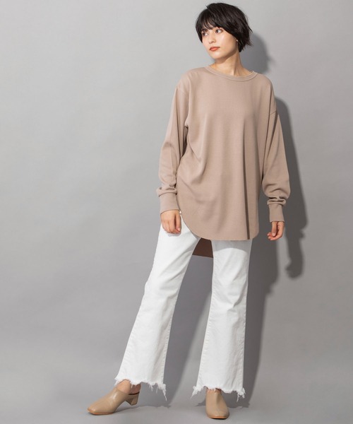 Munich（ミューニック）の「ストレッチサーマルバックヘンリーネックプルオーバー（Tシャツ/カットソー・レディース・ブラック/ベージュ/オフホワイト/カーキ/グリーン・FREE）」の7枚目の写真