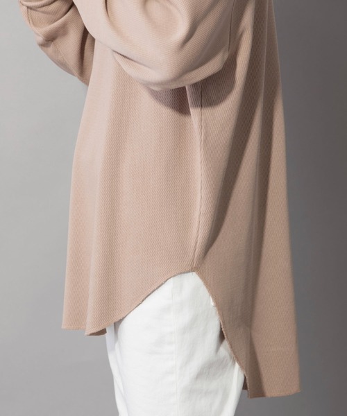 Munich（ミューニック）の「ストレッチサーマルバックヘンリーネックプルオーバー（Tシャツ/カットソー・レディース・ブラック/ベージュ/オフホワイト/カーキ/グリーン・FREE）」の13枚目の写真