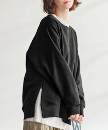 裏起毛サイドジッププルオーバー