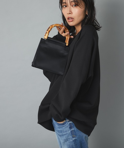 RIVE DROITE（リヴドロワ）の「程よくルーズなシルエットが楽しめる一枚　ダンボールオーバーカットソー（Tシャツ/カットソー・レディース・ブラック/カーキ・FREE）」の4枚目の写真