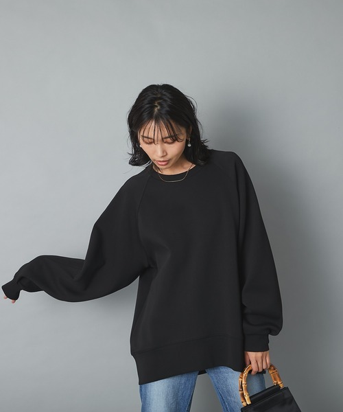 RIVE DROITE（リヴドロワ）の「程よくルーズなシルエットが楽しめる一枚　ダンボールオーバーカットソー（Tシャツ/カットソー・レディース・ブラック/カーキ・FREE）」の5枚目の写真