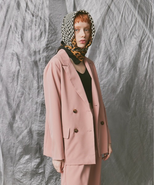 Happy John(ハッピージョン)の「basic color tailored jacket/ベーシックカラーテーラードジャケット(テーラードジャケット・レディース・ブラック/ダークグリーン/マスタード/ブルーグレー/イエロー/ピンク/カーキ・FREE)」の21枚目の写真