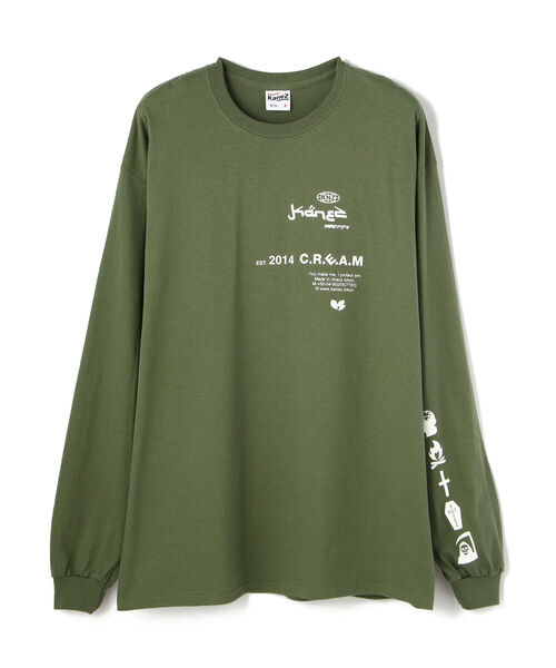 KaneZ（ケインズ）の「KaneZ/ケインズ/グラフィックプリントロンT/C.R.E.A.M L/S TEE（Tシャツ/カットソー・メンズ・ブラック/カーキ・FREE）」の4枚目の写真