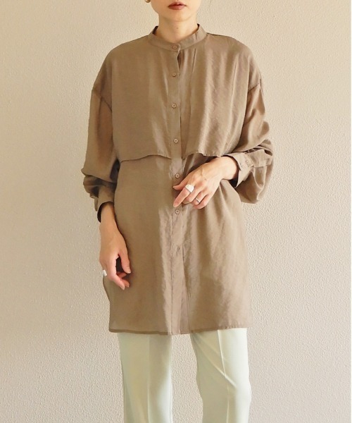 y/m by Yukie（イムバイユキエ）の「シアーラッフルシャツ（シャツ/ブラウス・レディース・モカ/オフホワイト・FREE）」の17枚目の写真