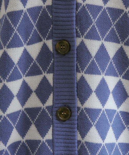 vis-`a-vis(ビサビ)の「【WEB限定】マストトレンド!ダイヤ柄ボリュームカーディガン(カーディガン/ボレロ・レディース・ブラウン系その他3/ブルー系その他4/キナリ/グリーン・FREE)」の20枚目の写真