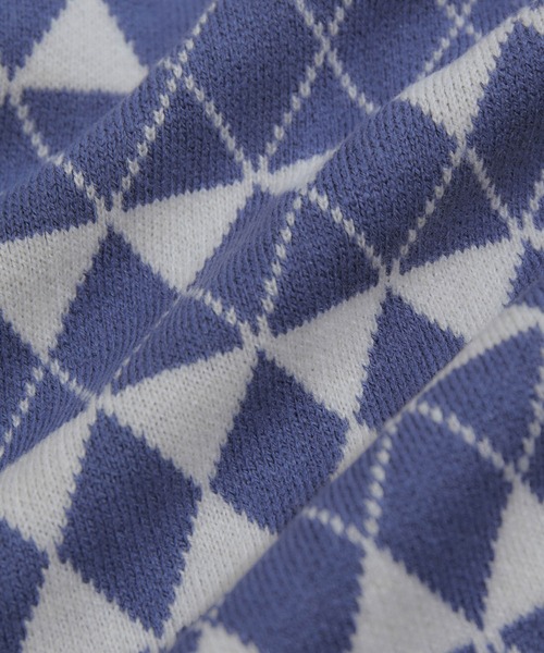 vis-`a-vis(ビサビ)の「【WEB限定】マストトレンド!ダイヤ柄ボリュームカーディガン(カーディガン/ボレロ・レディース・ブラウン系その他3/ブルー系その他4/キナリ/グリーン・FREE)」の10枚目の写真