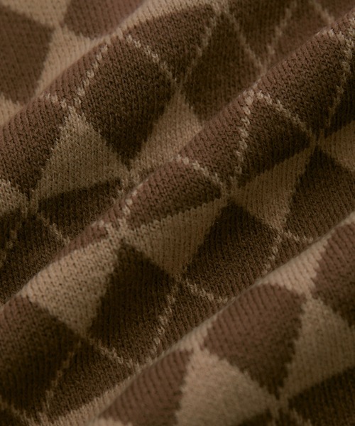 vis-`a-vis(ビサビ)の「【WEB限定】マストトレンド!ダイヤ柄ボリュームカーディガン(カーディガン/ボレロ・レディース・ブラウン系その他3/ブルー系その他4/キナリ/グリーン・FREE)」の8枚目の写真