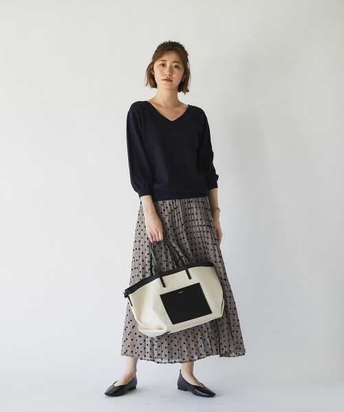 un dix cors（アンディコール）の「華やかさをプラス　フロッキードットプリーツスカート（スカート・レディース・モカ/ベージュ・FREE）」の10枚目の写真