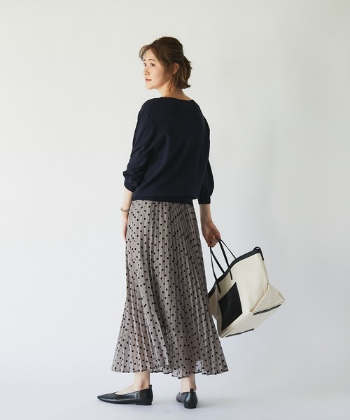 un dix cors（アンディコール）の「華やかさをプラス　フロッキードットプリーツスカート（スカート・レディース・モカ/ベージュ・FREE）」の13枚目の写真