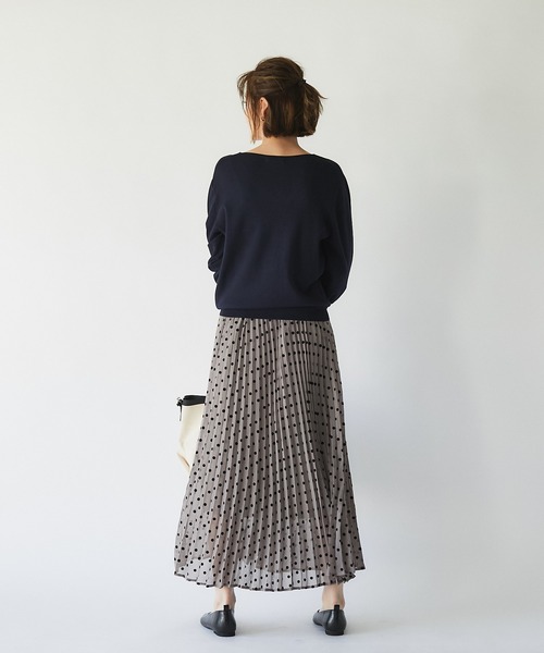 un dix cors（アンディコール）の「華やかさをプラス　フロッキードットプリーツスカート（スカート・レディース・モカ/ベージュ・FREE）」の14枚目の写真