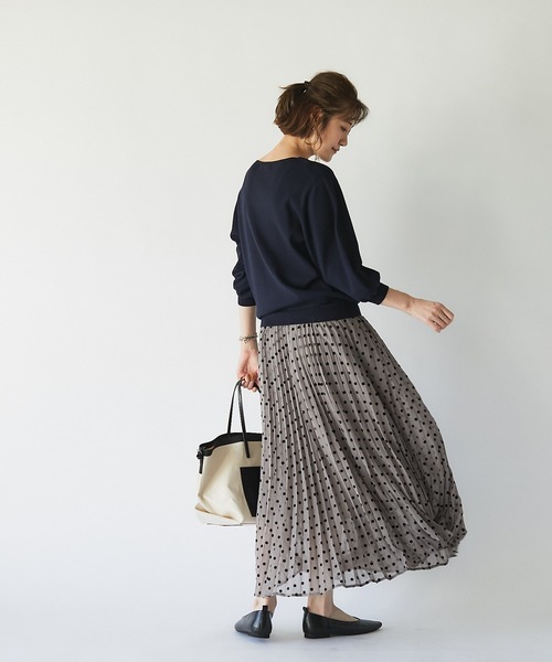 un dix cors（アンディコール）の「華やかさをプラス　フロッキードットプリーツスカート（スカート・レディース・モカ/ベージュ・FREE）」の15枚目の写真