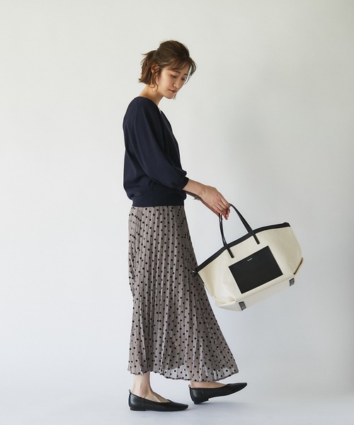 un dix cors（アンディコール）の「華やかさをプラス　フロッキードットプリーツスカート（スカート・レディース・モカ/ベージュ・FREE）」の12枚目の写真