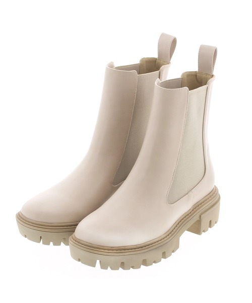 JELLY BEANS(ジェリービーンズ)の「トラックソールサイドゴアブーツ(214-40247)JELLY BEANS(ジェリービーンズ)(ブーツ・レディース・ブラック/カーキ/アイボリー・S/M/L)」の2枚目の写真