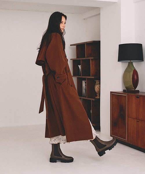 JELLY BEANS(ジェリービーンズ)の「トラックソールサイドゴアブーツ(214-40247)JELLY BEANS(ジェリービーンズ)(ブーツ・レディース・ブラック/カーキ/アイボリー・S/M/L)」の17枚目の写真