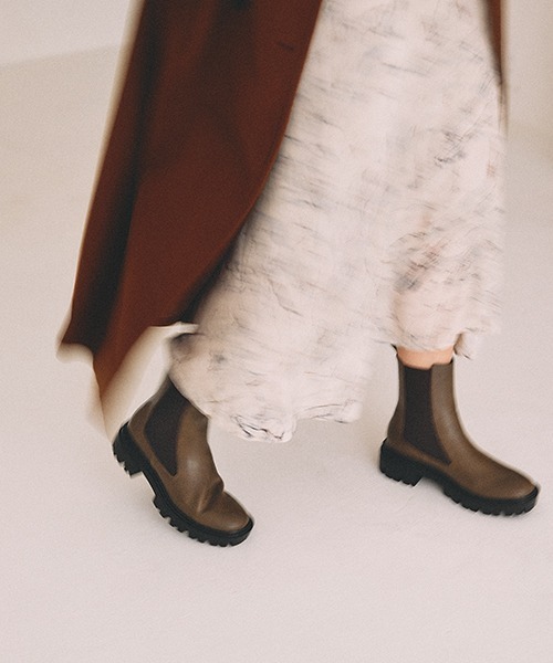 JELLY BEANS(ジェリービーンズ)の「トラックソールサイドゴアブーツ(214-40247)JELLY BEANS(ジェリービーンズ)(ブーツ・レディース・ブラック/カーキ/アイボリー・S/M/L)」の18枚目の写真