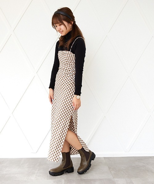 JELLY BEANS(ジェリービーンズ)の「トラックソールサイドゴアブーツ(214-40247)JELLY BEANS(ジェリービーンズ)(ブーツ・レディース・ブラック/カーキ/アイボリー・S/M/L)」の22枚目の写真