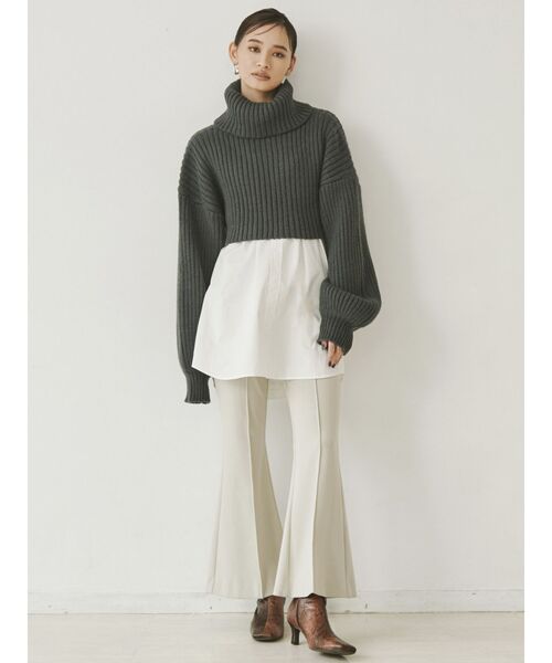 MURUA（ムルーア）の「ショートオフタートルニット（ニット/セーター・レディース・アイボリー/グレー/ブルー/ベージュ・FREE）」の5枚目の写真