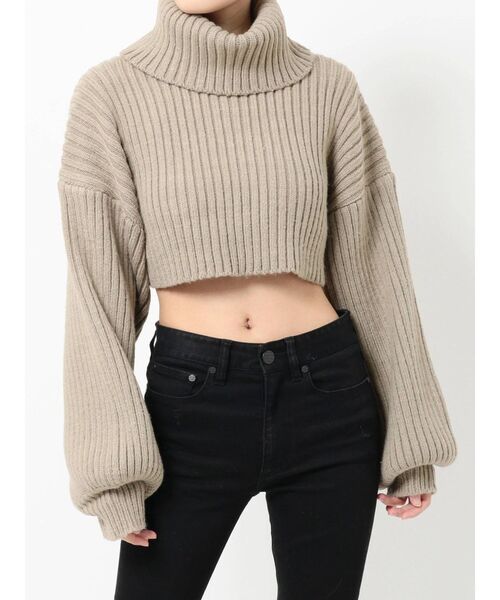 MURUA（ムルーア）の「ショートオフタートルニット（ニット/セーター・レディース・アイボリー/グレー/ブルー/ベージュ・FREE）」の6枚目の写真