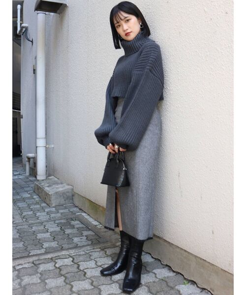 MURUA（ムルーア）の「ショートオフタートルニット（ニット/セーター・レディース・アイボリー/グレー/ブルー/ベージュ・FREE）」の19枚目の写真